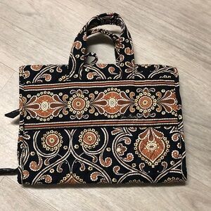Vera Bradley Black and Brown Hanging Toiletry Organizer - Jewelry or Makeup Bag